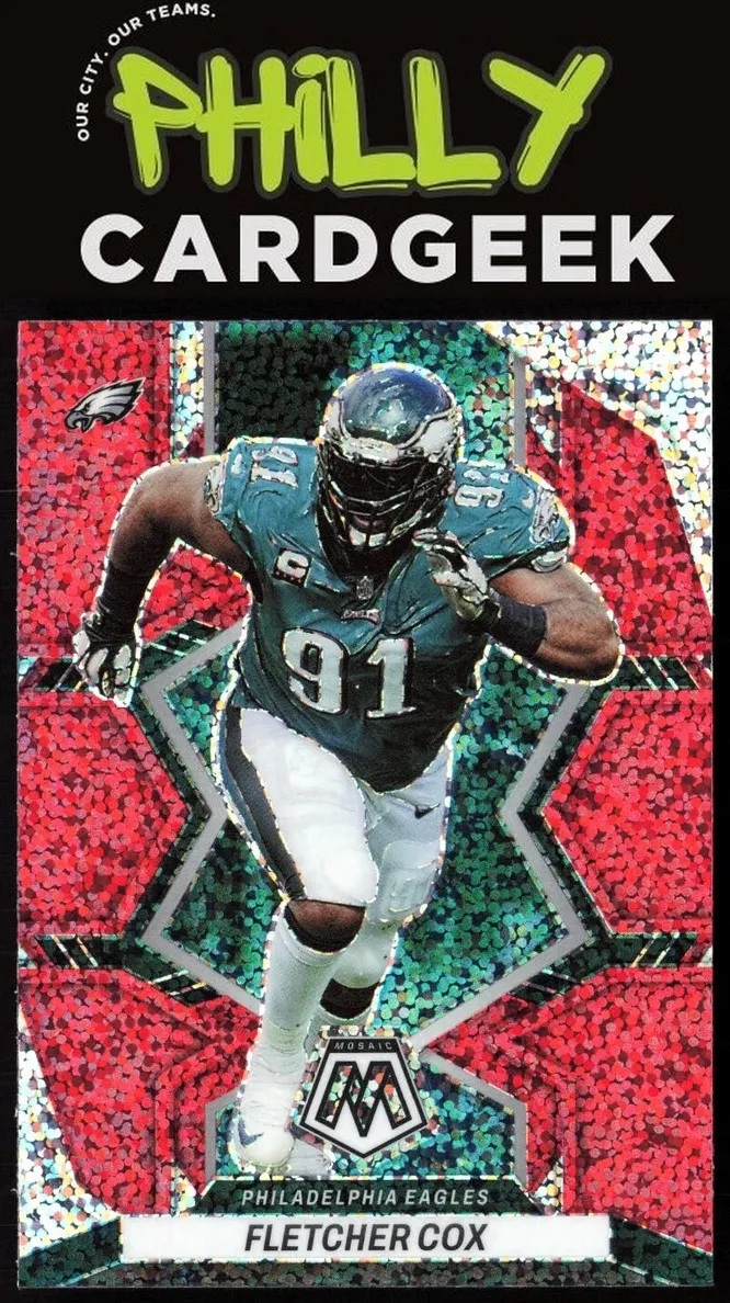 2022 Panini Mosaic Football Red Sparkle Fletcher Cox #160