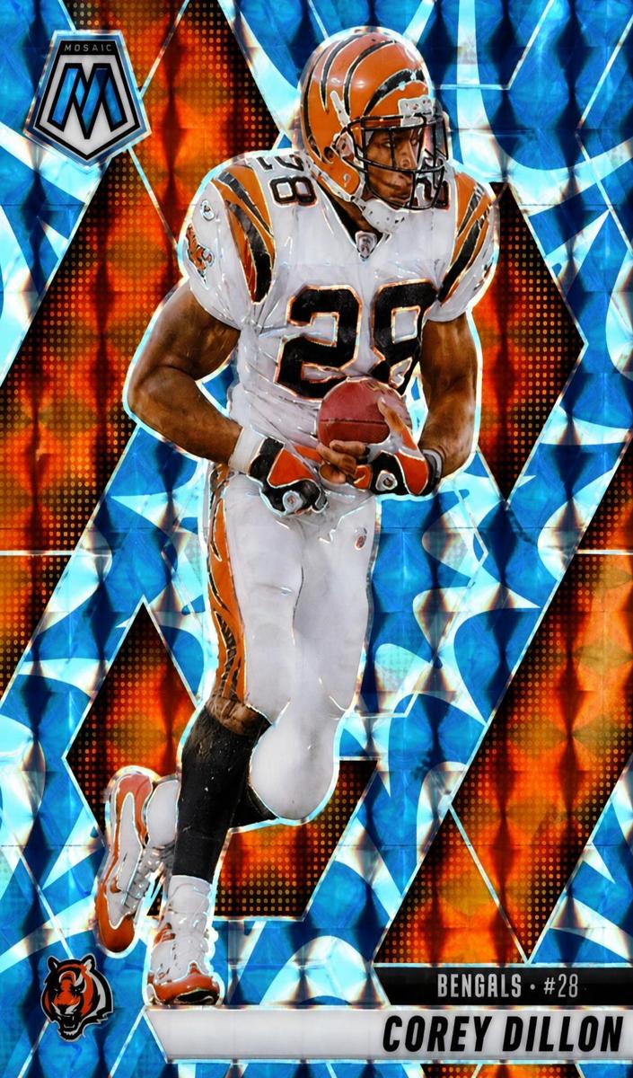 2025 Panini Mosaic Football Reactive Blue Corey Dillon #158