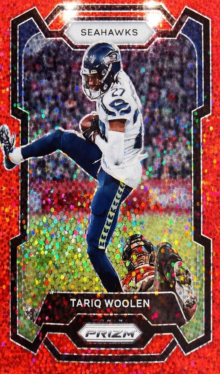 2023 Panini Prizm Football Red Sparkle Tariq Woolen #263