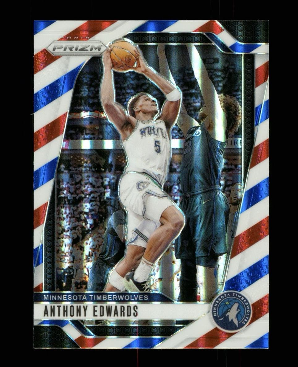 2024 Panini Prizm Basketball Red White and Blue Anthony Edwards #100