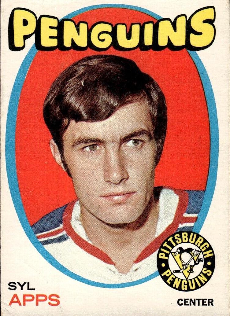 1971 O-Pee-Chee Hockey Syl Apps #77 PSA 7