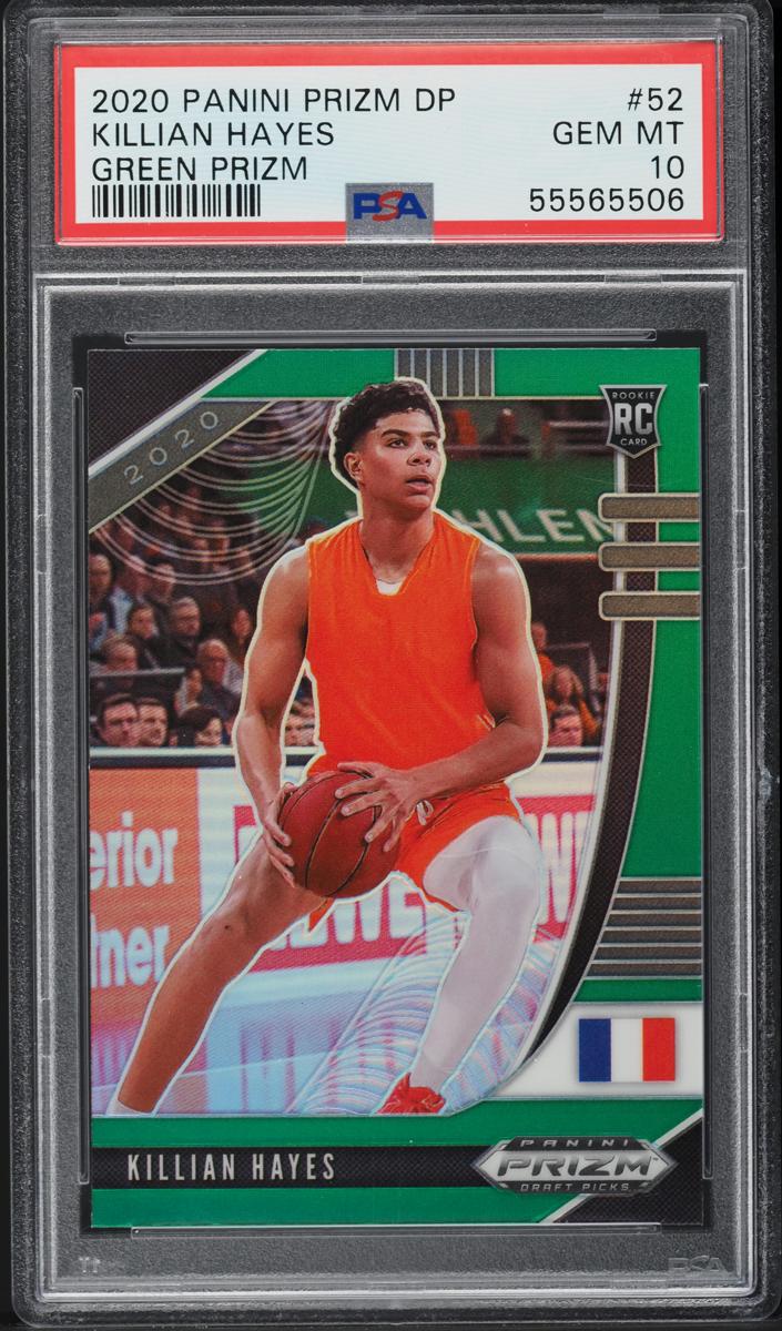2020 Panini Prizm Draft Picks Basketball Green Killian Hayes #52 PSA 9