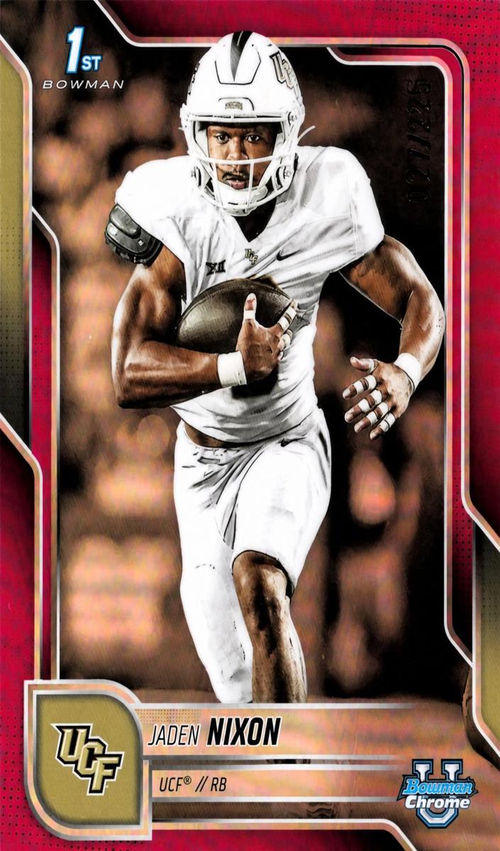 2025 Bowman Chrome University Football Fuchsia Refractor Jaden Nixon #113