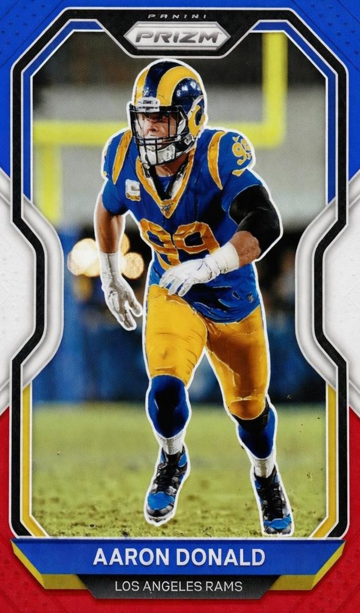 2020 Panini Prizm Football Red White and Blue Prizm Aaron Donald #277 PSA 9
