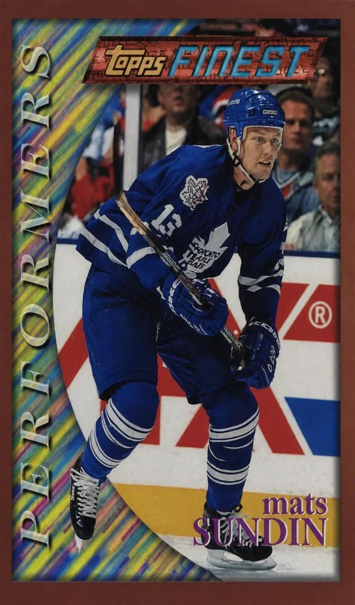 1995 Topps Finest Hockey Refractor Mats Sundin #177 PSA 9