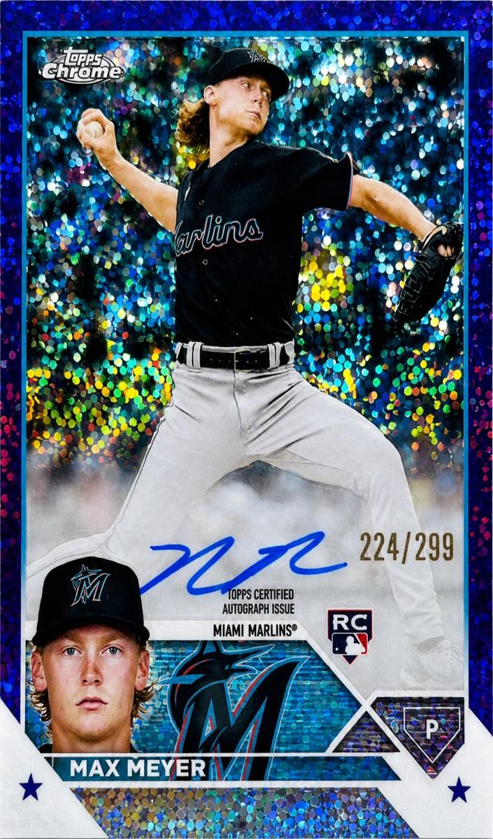 2023 Topps Chrome Baseball Purple Speckle Max Meyer #RA-MME