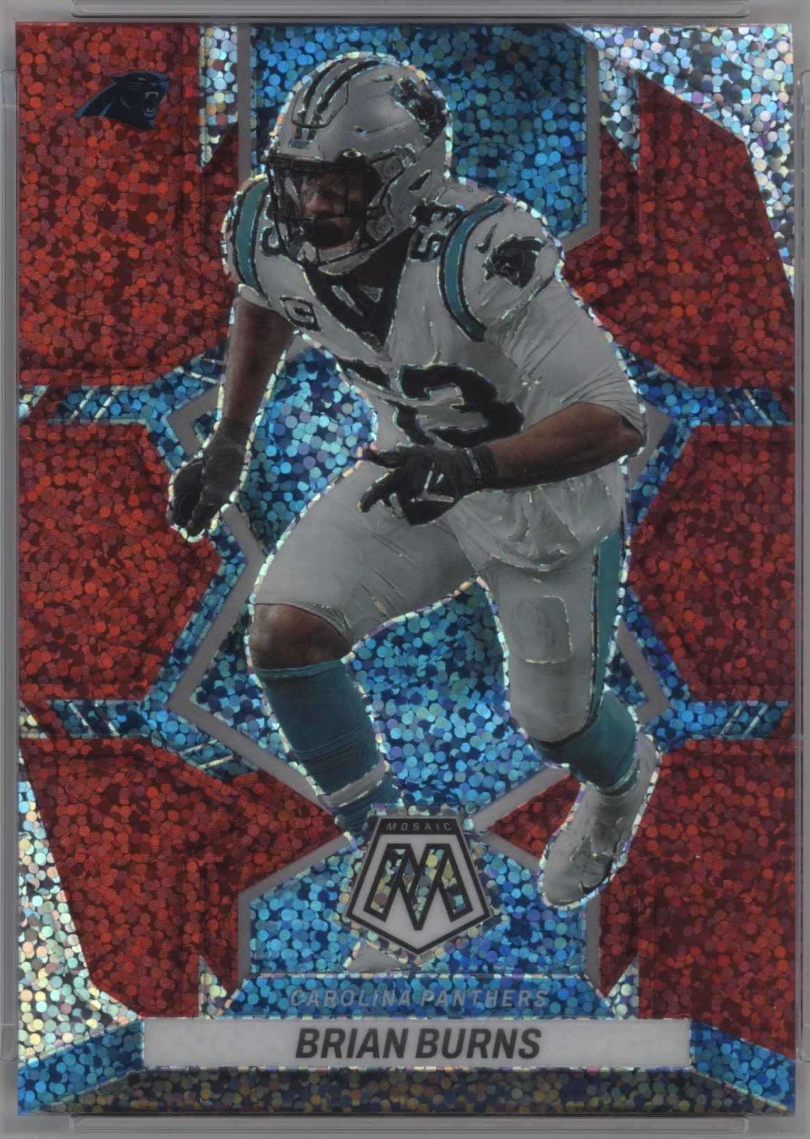 2022 Panini Mosaic Football Red Sparkle Brian Burns #234