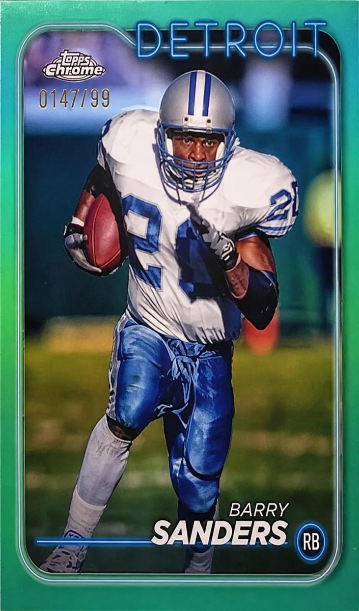 2024 Topps Chrome Football Aqua Refractor Barry Sanders #67