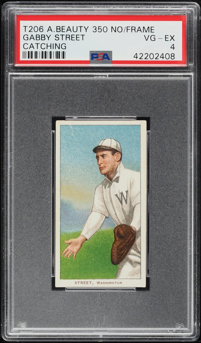 1909-11 T206 Baseball No Frame Back - Catching Gabby Street #NNO PSA 1.5