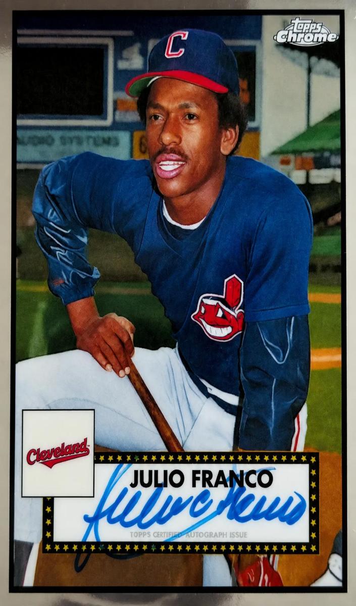 2021 Topps Chrome Platinum Anniversary Baseball Julio Franco #PA-JF PSA 8