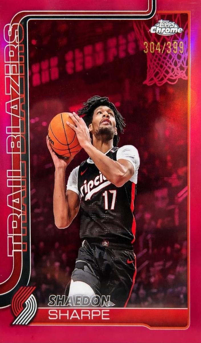 2025 Topps Chrome Basketball Magenta Refractor Shaedon Sharpe #150