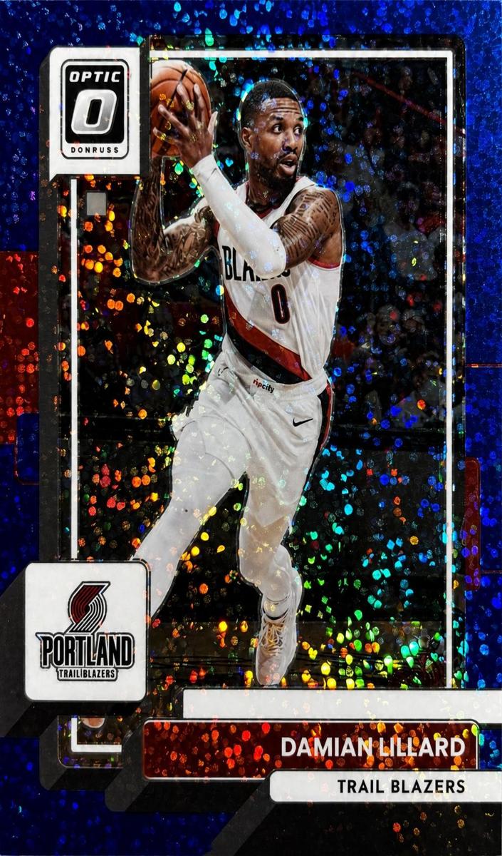 2022 Donruss Optic Basketball Blue Sparkle Damian Lillard #49