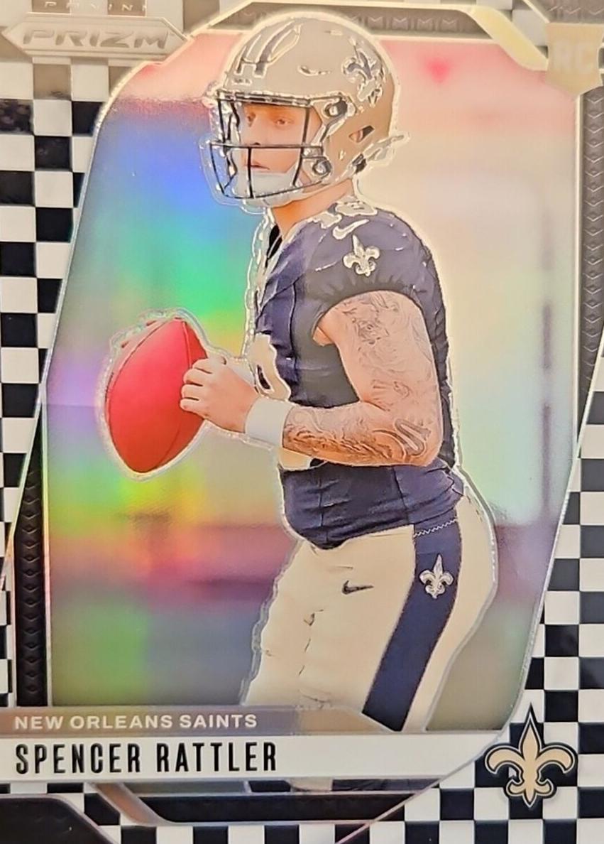 2024 Panini Prizm Football Black and White Checker Spencer Rattler #388 PSA 9