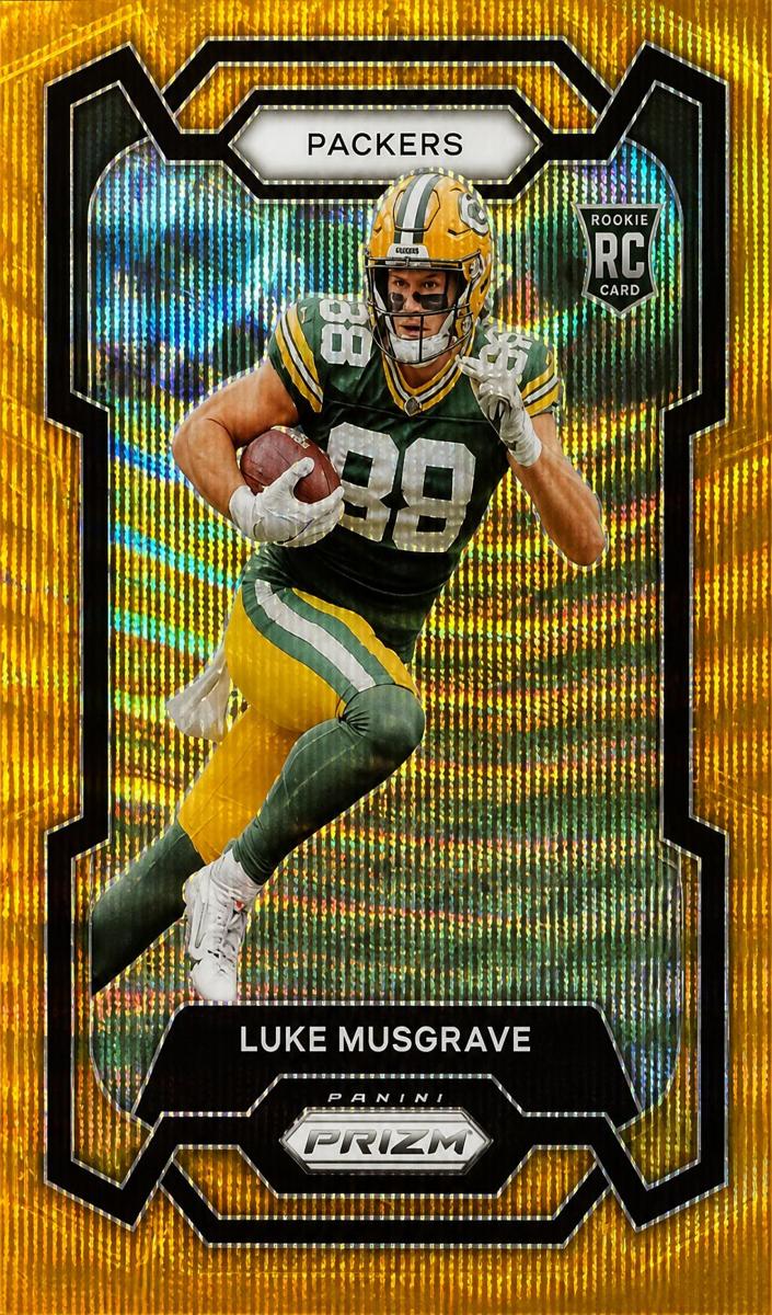 2023 Panini Prizm Football Orange Wave Luke Musgrave #337 PSA 10