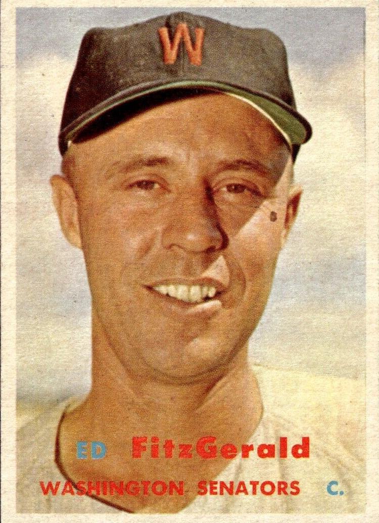 1957 Topps Baseball Ed Fitzgerald #367 PSA 8