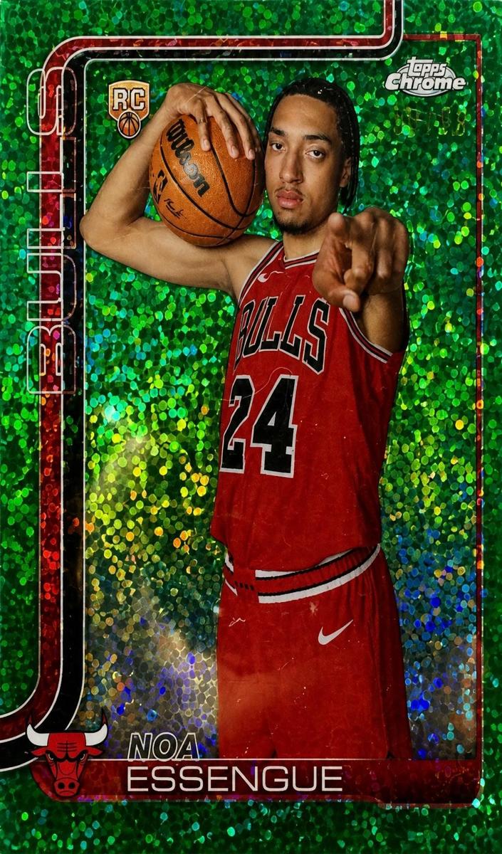 2025 Topps Chrome Basketball Green Speckle Refractor Noa Essengue #262