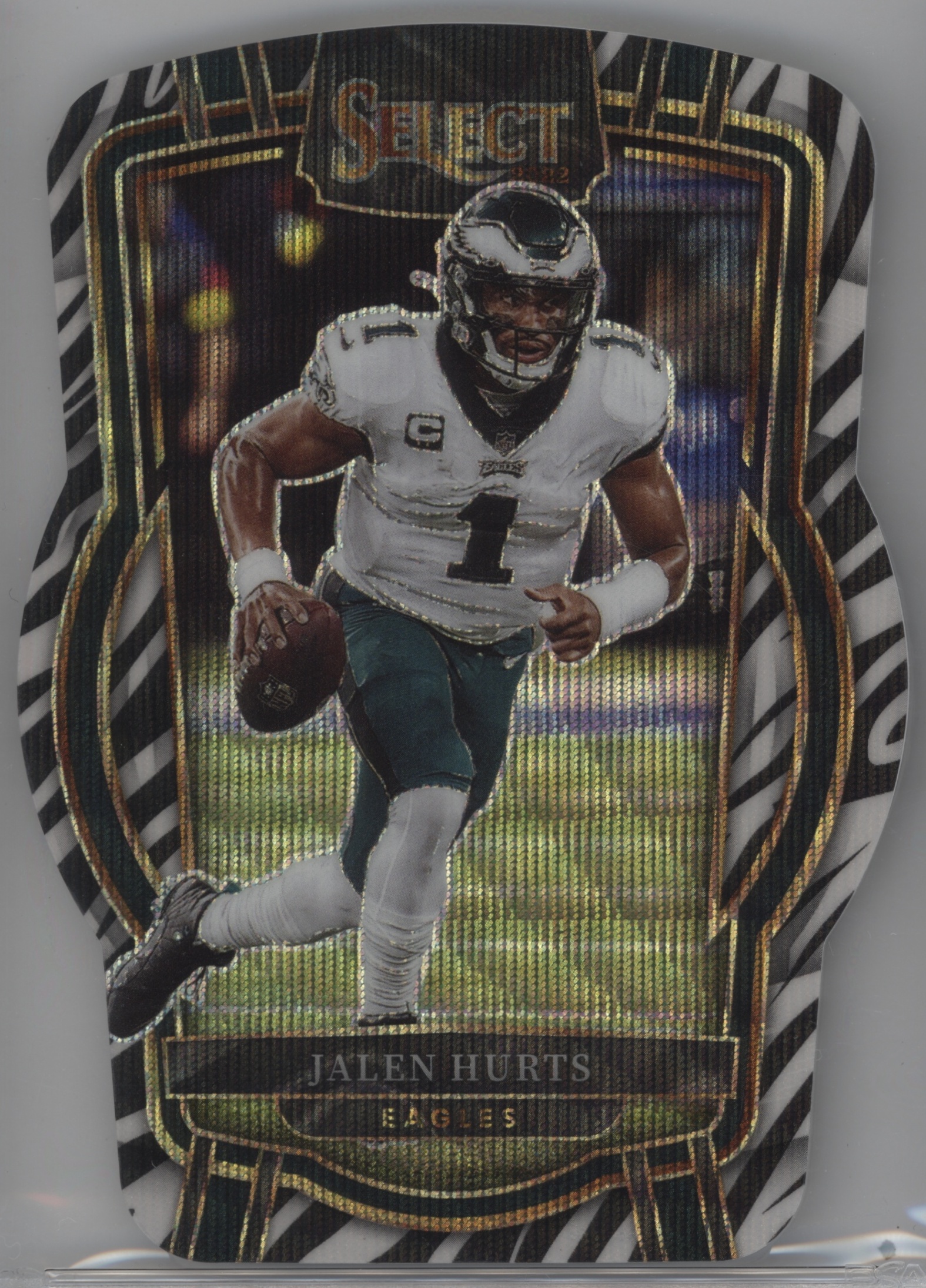2022 Panini Select Football Die Cut Zebra Jalen Hurts #219 PSA 10
