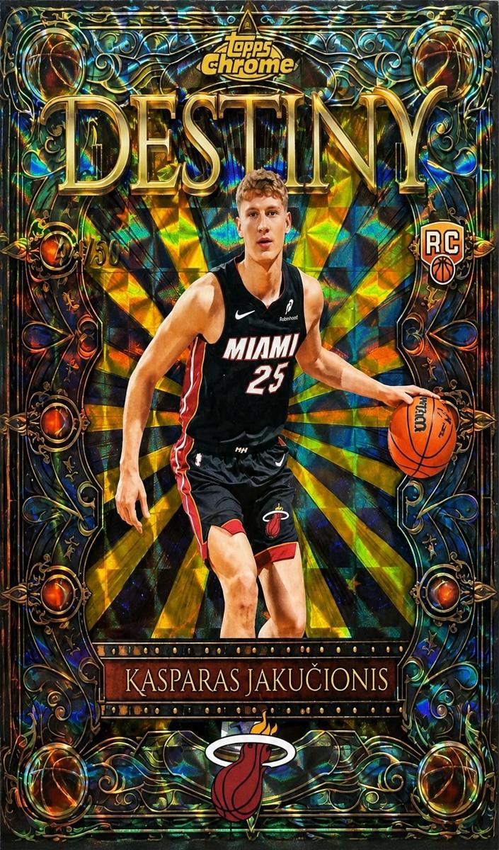 2025 Topps Chrome Basketball Geometric Gold Refractor Kasparas Jakucionis #D-17