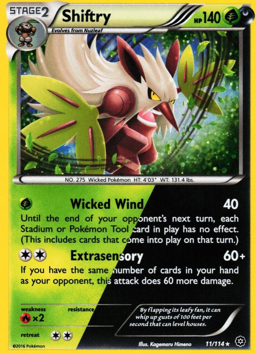 2016 Pokemon XY Steam Siege Reverse Holo Shiftry #11
