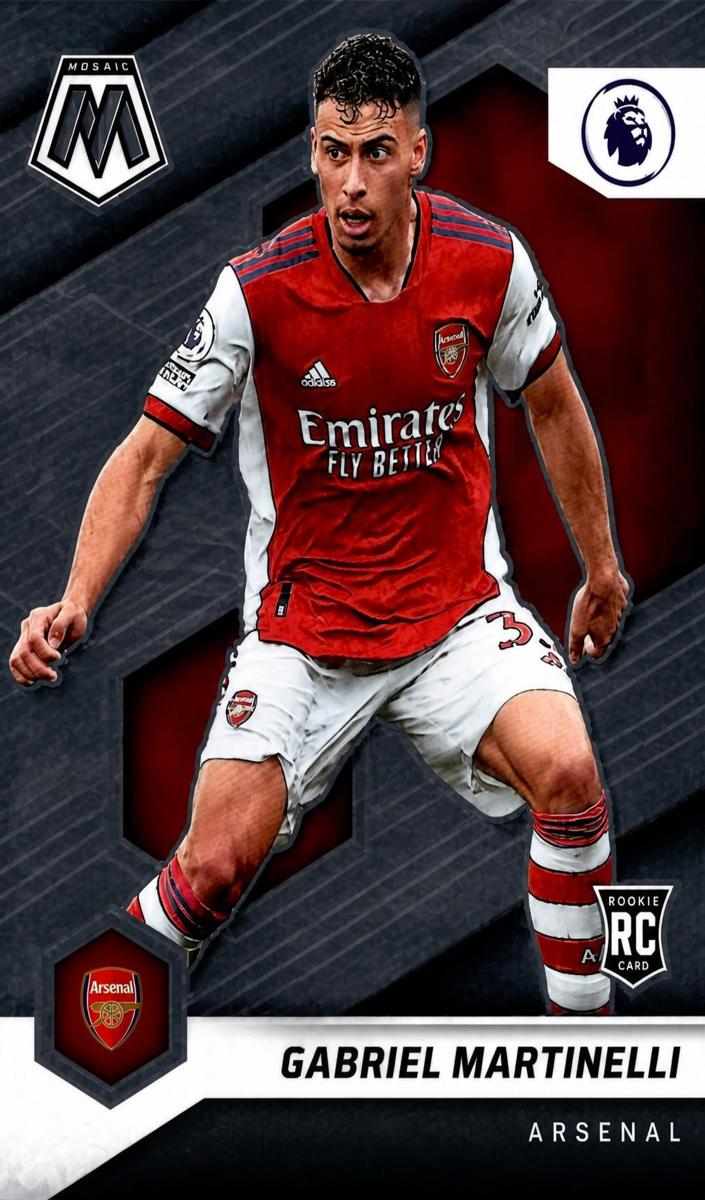 2021 Panini Mosaic Premier League Soccer Gabriel Martinelli #65