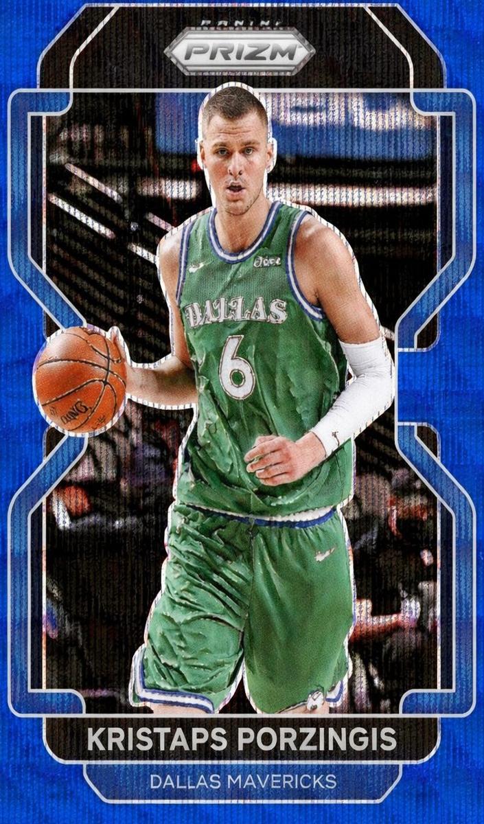 2021 Panini Prizm Basketball Blue Wave Kristaps Porzingis #74