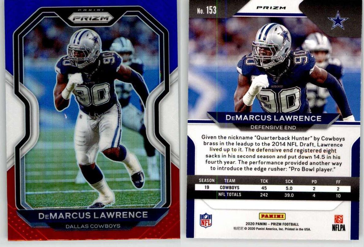 2020 Panini Prizm Football Red White and Blue Prizm DeMarcus Lawrence #153