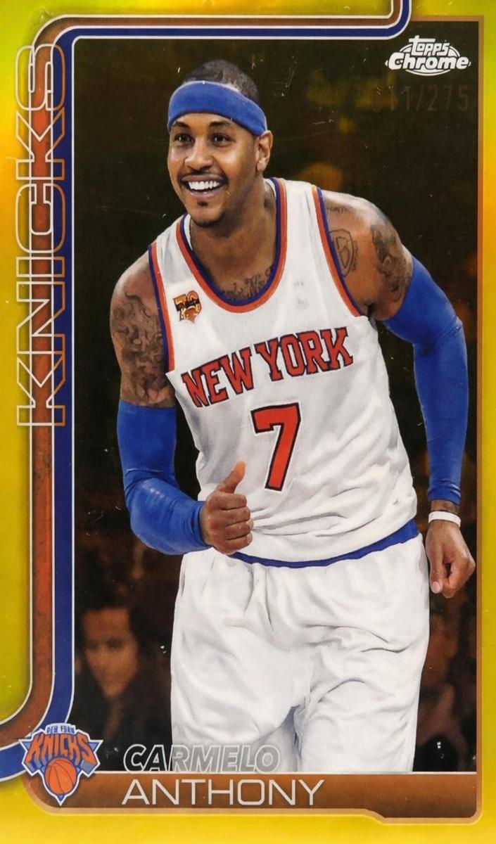 2025 Topps Chrome Basketball Yellow Refractor Carmelo Anthony #248