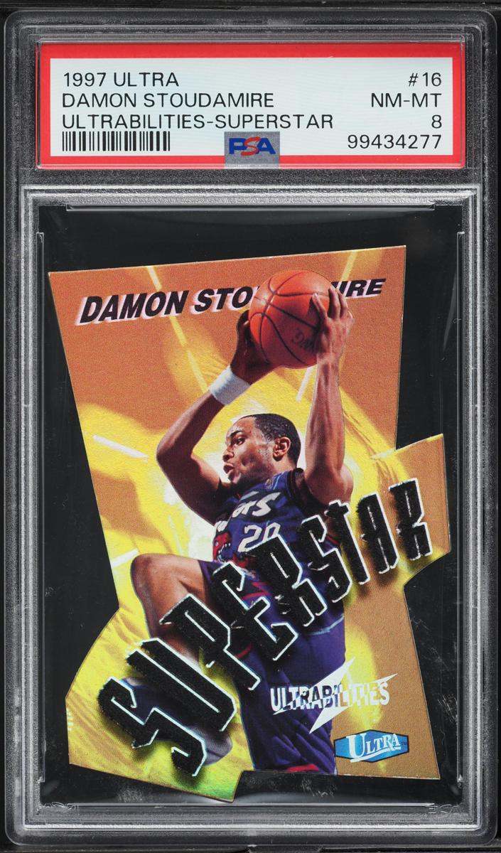 1997 Fleer Ultra Basketball Superstar Damon Stoudamire #16 PSA 7.5