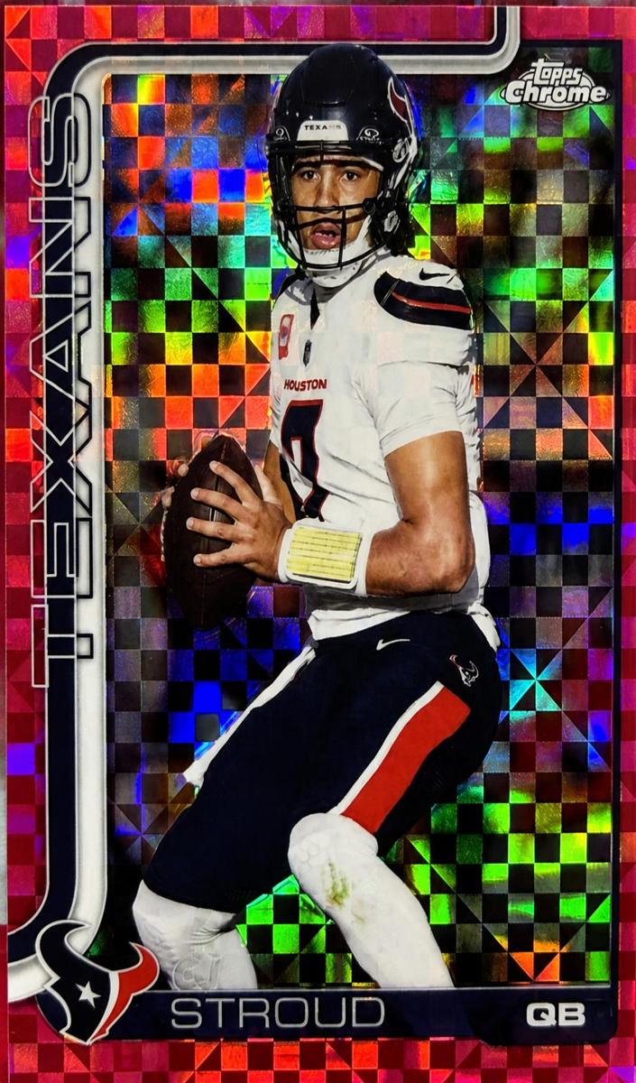 2025 Topps Chrome Football Hot Pink X-Fractor CJ Stroud #119