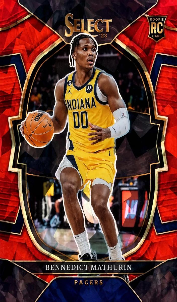 2022 Panini Select Basketball Red Cracked Ice Bennedict Mathurin #79 PSA 9