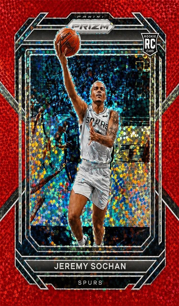 2022 Panini Prizm Basketball Red Sparkle Jeremy Sochan #263 PSA 9