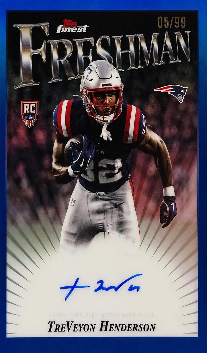 2025 Topps Finest Football Blue Refractor TreVeyon Henderson #FFA-TH