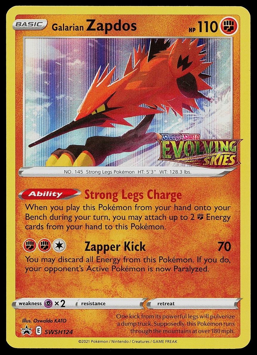 2023 Pokemon SWSH Black Star Promos Galarian Zapdos #SWSH124 PSA 9