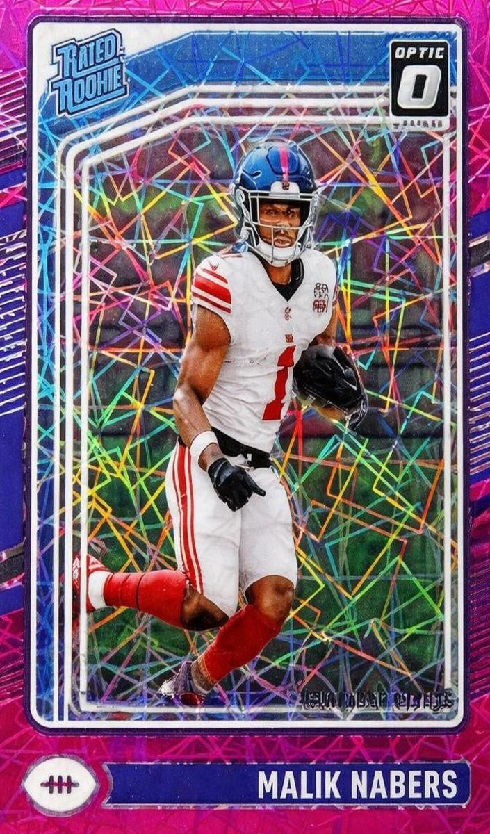 2024 Donruss Optic Football Pink Velocity Malik Nabers #271 PSA 9