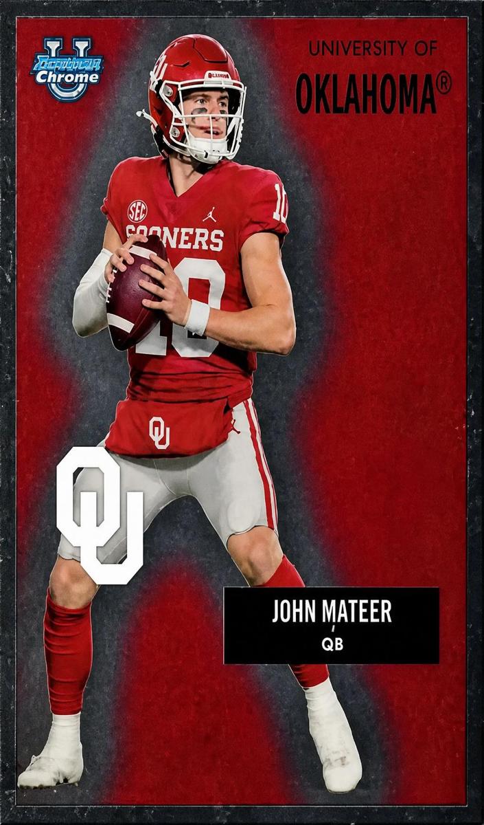 2025 Bowman Chrome University Football John Mateer #55AV-12