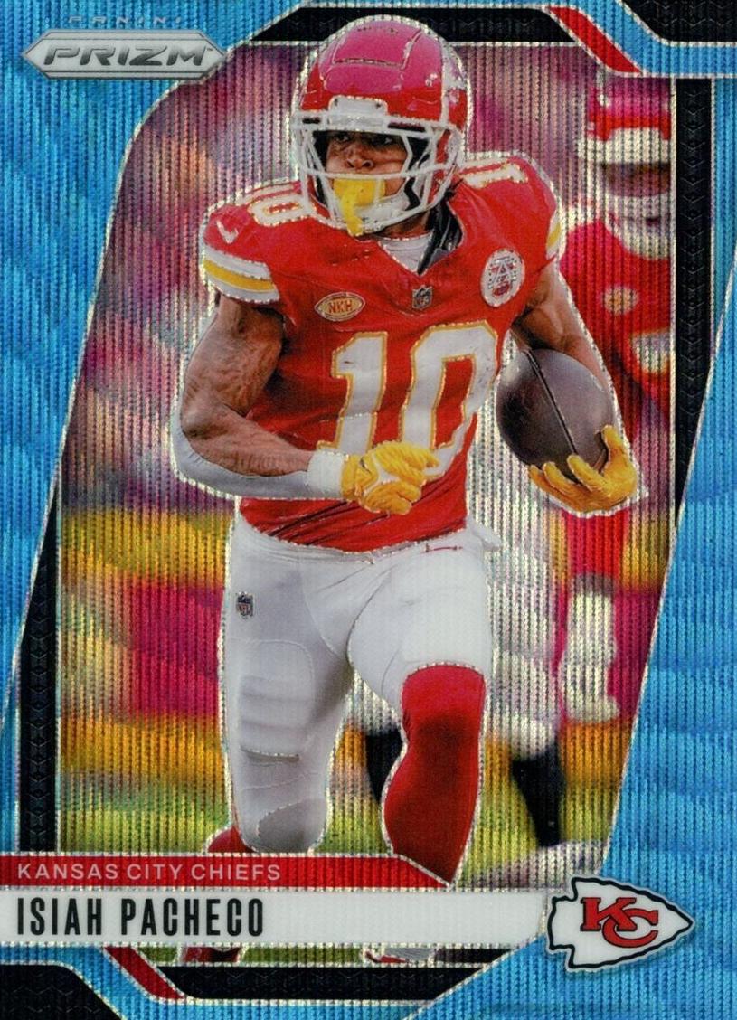 2024 Panini Prizm Football Blue Wave Isiah Pacheco #139