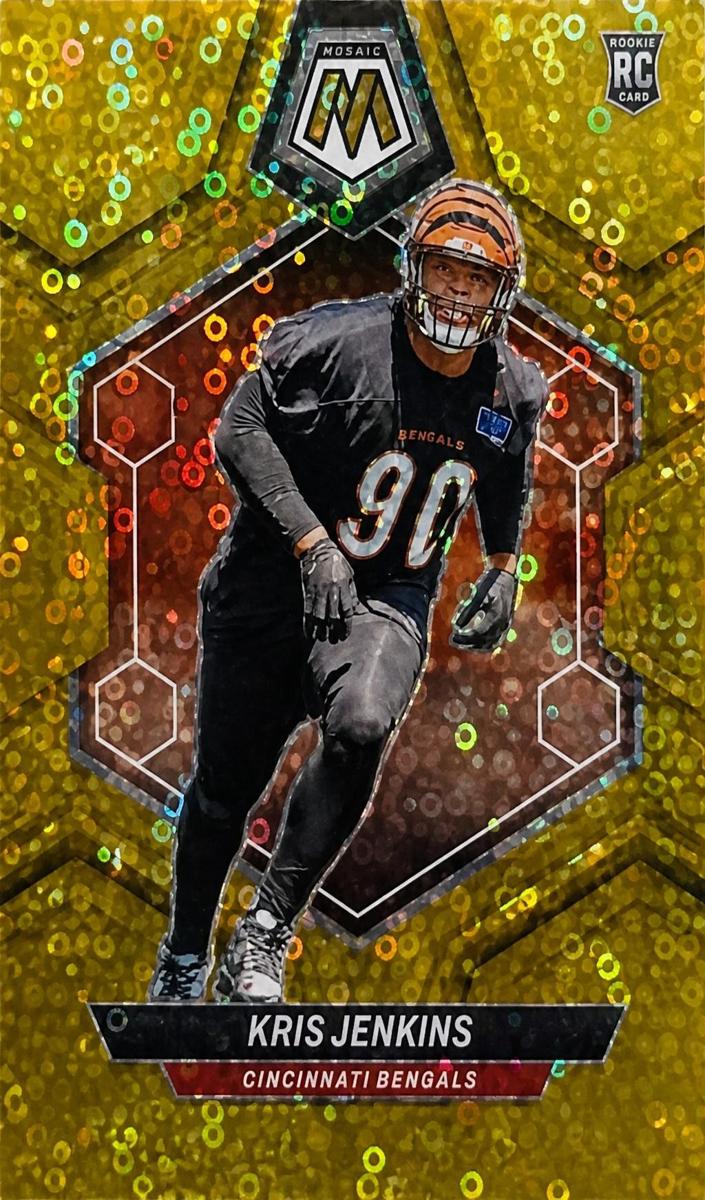 2024 Panini Mosaic Football No Huddle Gold Kris Jenkins #348