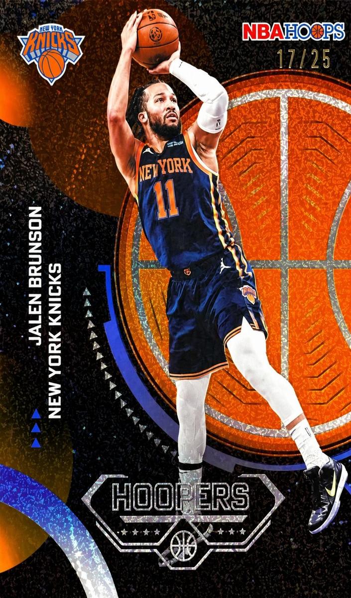 2025 Topps NBA Hoops Basketball Pixel Burst Orange Jalen Brunson #H-9