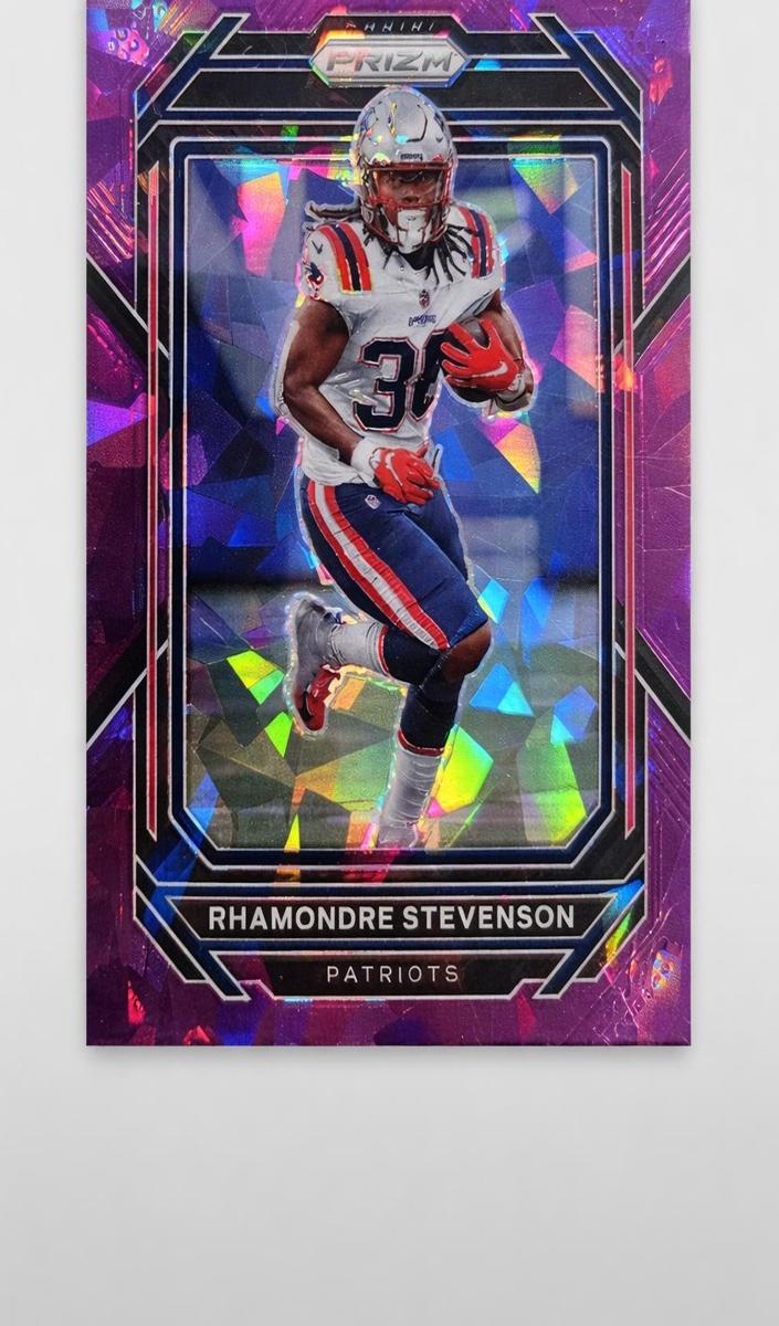 2022 Panini Prizm Football Purple Ice Rhamondre Stevenson #199
