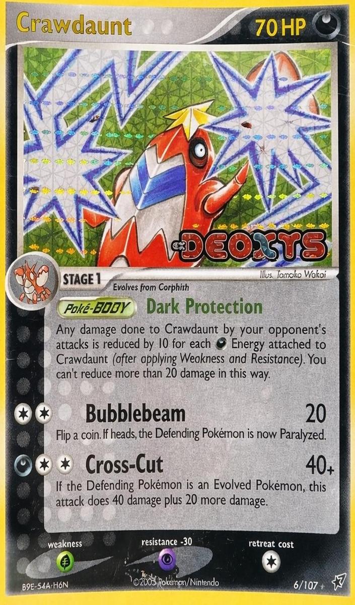 2005 Pokemon EX Deoxys Reverse Holo Crawdaunt #6 CGC 9.5