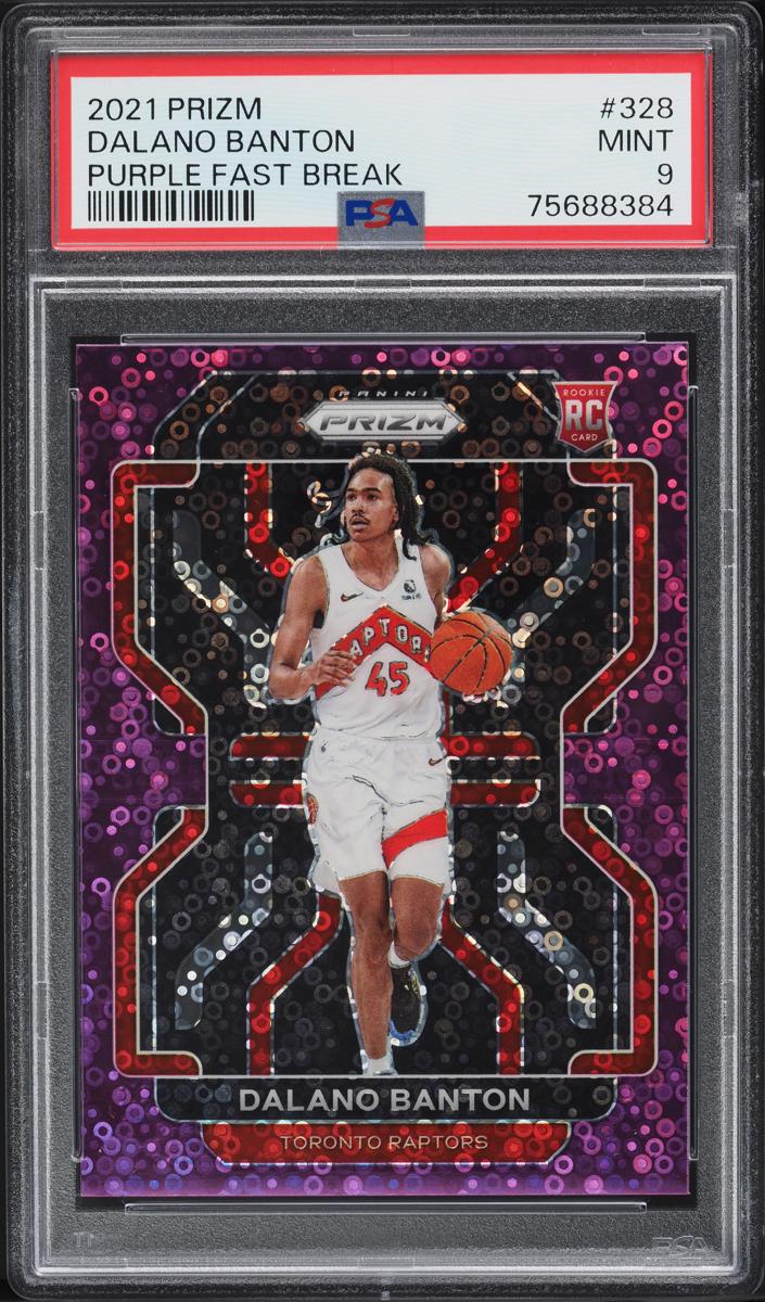 2021 Panini Prizm Basketball Fast Break Purple Dalano Banton #328