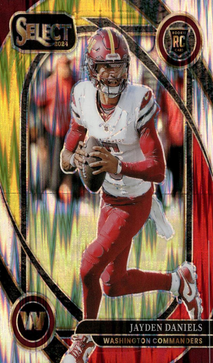 2024 Panini Select Football Red and Yellow Shock Jayden Daniels #217 RAW Ungraded