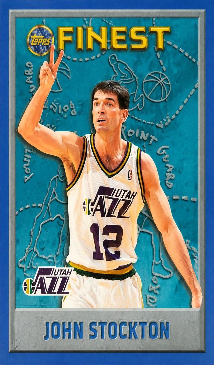 1995 Topps Finest Basketball John Stockton #15 PSA 10