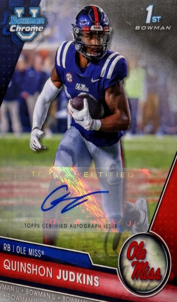 2023 Bowman Chrome University Football Refractor Quinshon Judkins #135