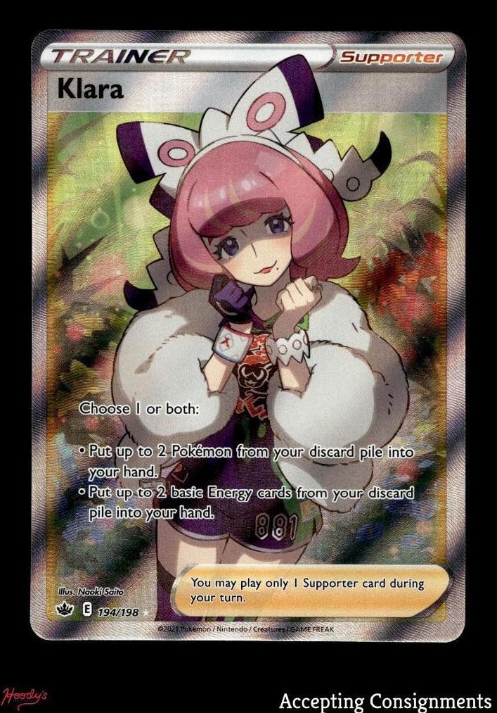 2021 Pokemon Chilling Reign Full Art Klara #194 PSA 9
