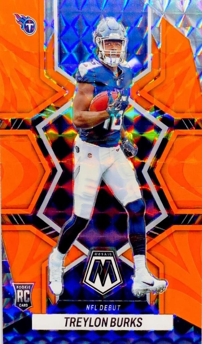 2022 Panini Mosaic Football Reactive Orange Treylon Burks #279 PSA 10