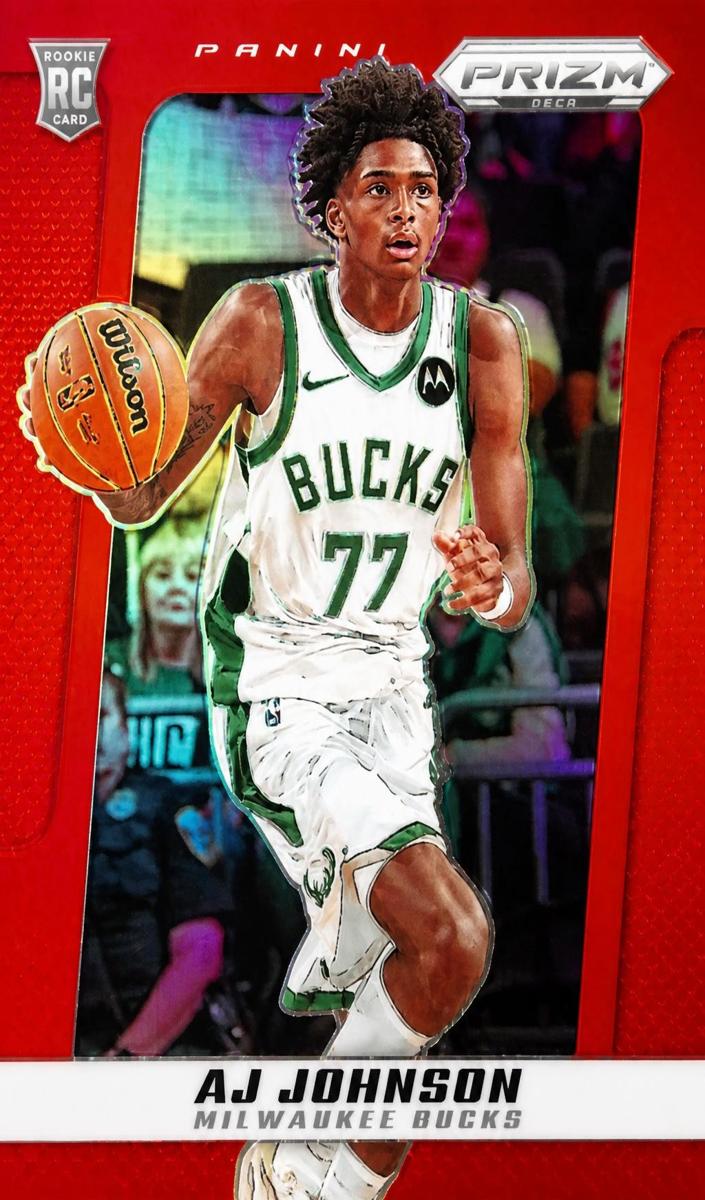 2024 Panini Prizm Deca Basketball Red AJ Johnson #154 PSA 8
