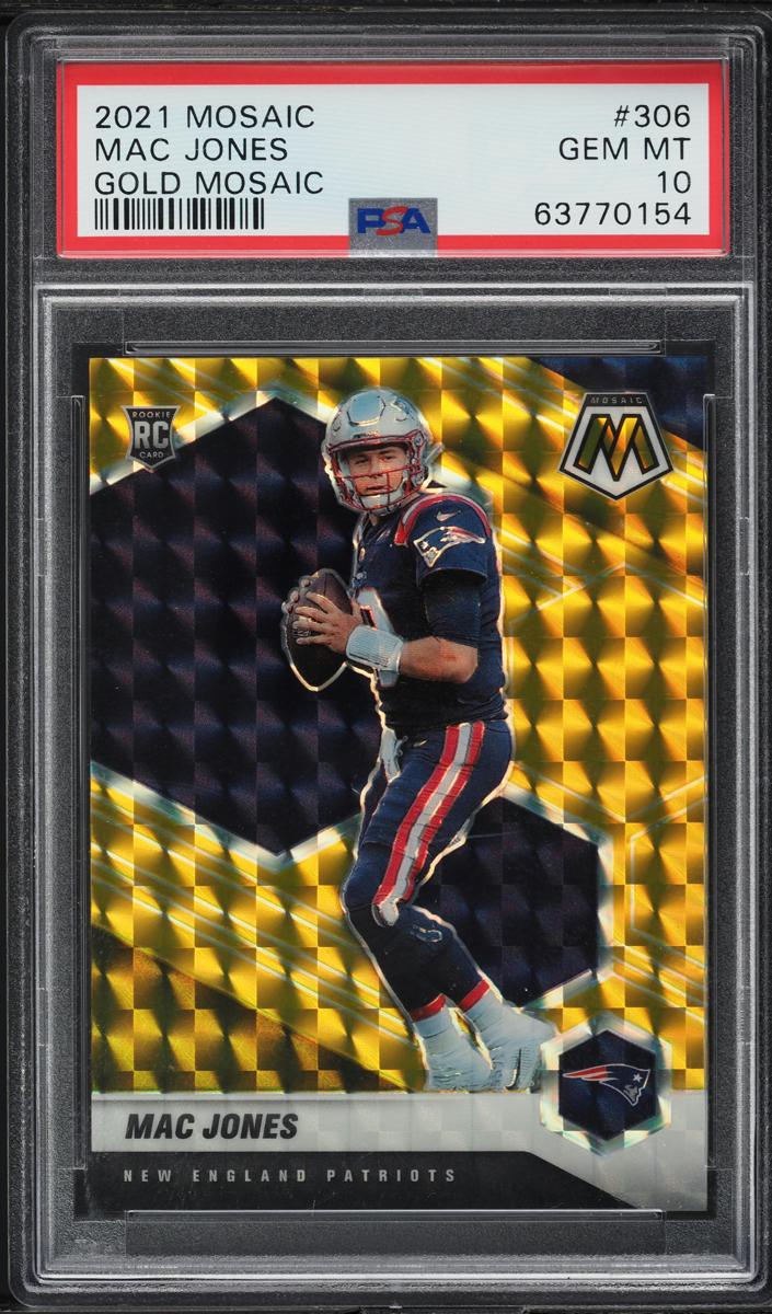 2021 Panini Mosaic Football Gold Mac Jones #306 PSA 9