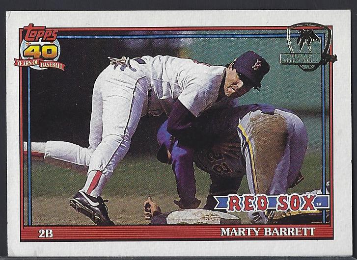 1991 Topps Baseball Marty Barrett #496 PSA 8