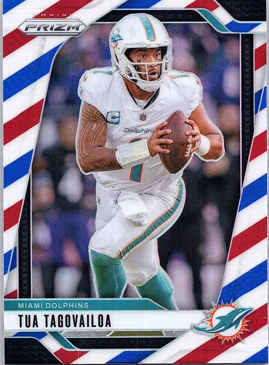 2024 Panini Prizm Football Red White and Blue Tua Tagovailoa #175